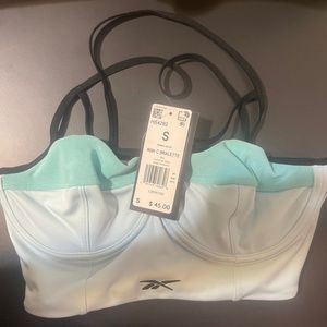 Cardi b x reebok blue sports bra, size small, NWT